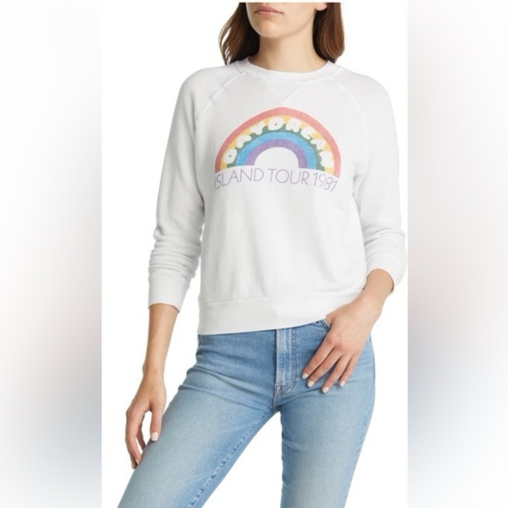 MOTHER White Rainbow Graphic Sweatshirt